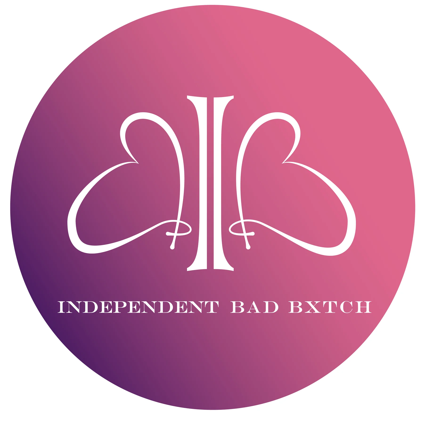 Pink circular social profile version of the Independent Bad Bxtch logo