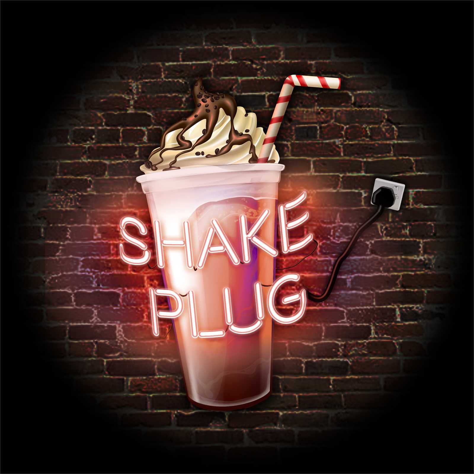 Shake Plug neon campaign artwork